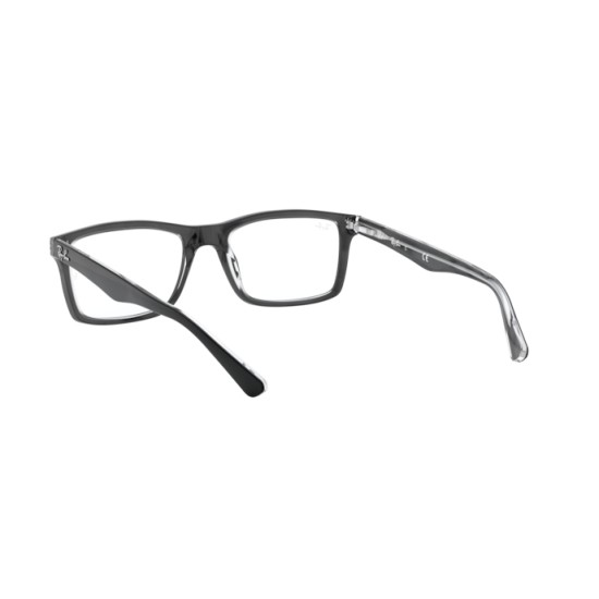 Ray-Ban RX 5287 - 2034 Nero Superiore Su Trasparente | Occhiale Da Vista Uomo