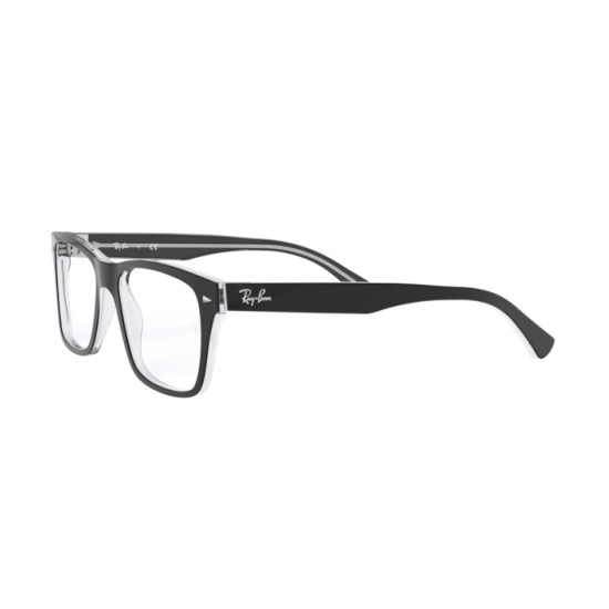 Ray-Ban RX 5308 - 2034 Nero Superiore Su Trasparente | Occhiale Da Vista Uomo