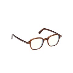 Tom Ford FT 5837-B Blu Filter 048 Marrone Scuro Lucido