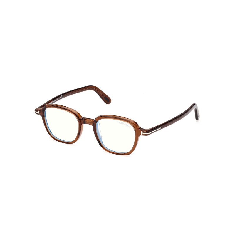 Tom Ford FT 5837-B Blu Filter 048 Marrone Scuro Lucido